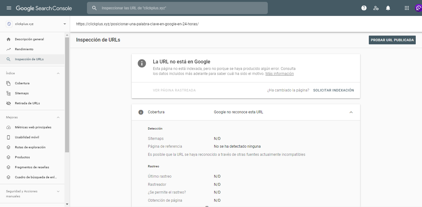 busqueda url search console